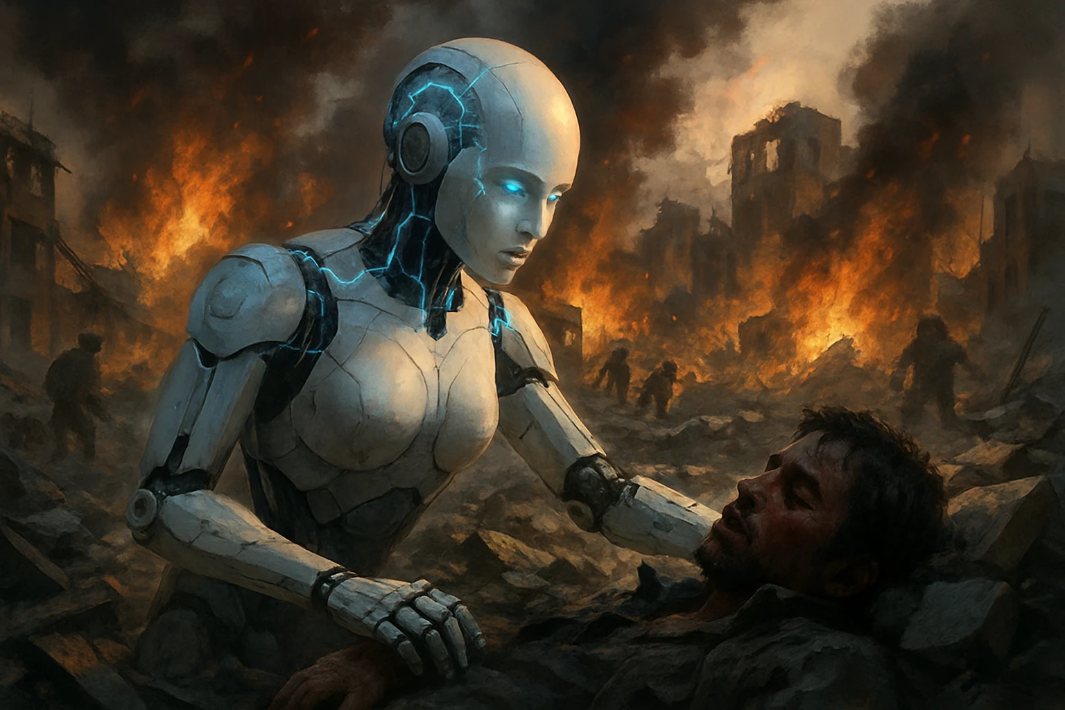 AI Revolutionizing Disaster Relief Today - Impactful image of AI in action during a disaster
