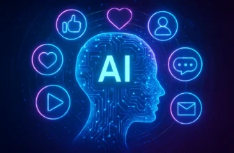 How AI Revolutionizes Social Media Tactics - A futuristic blend of AI technology and social media icons