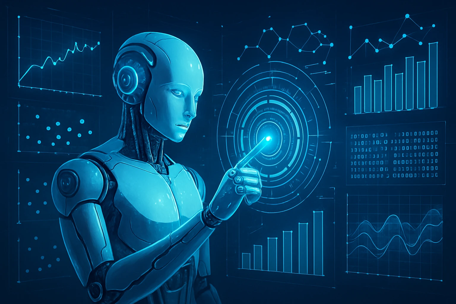 Unveiling Multimodal AI: Future Innovations - Futuristic image showing AI interacting with multiple data forms