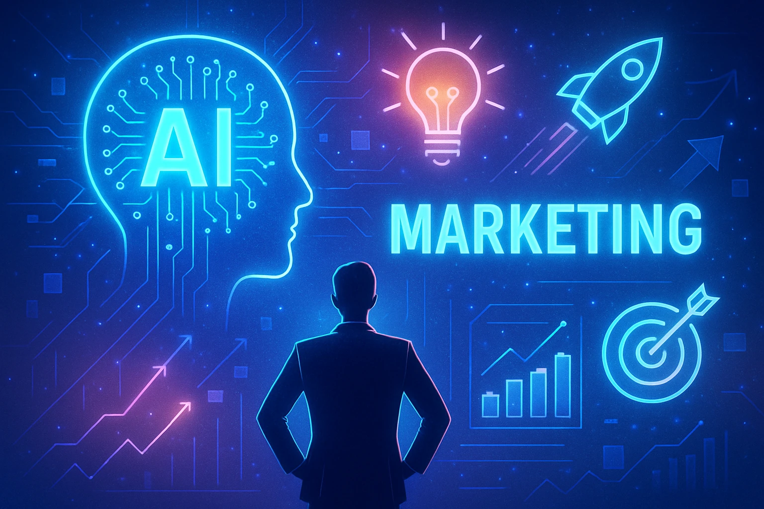 Unveiling AI's Power in Predictive Marketing - Futuristic, inspiring image with AI elements and marketing theme