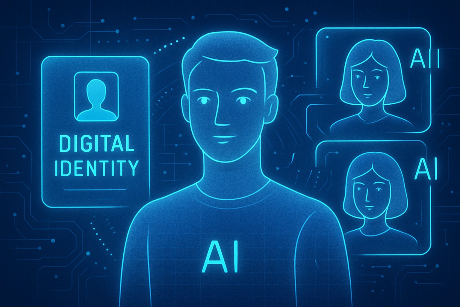 AI Avatars: Transforming Personal Identity - Futuristic concept of digital identity with AI avatars